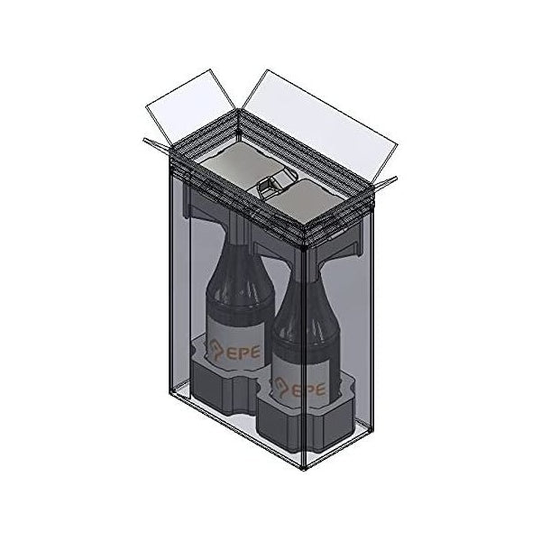 Universal Wine Shipping Box, Double Bottle
