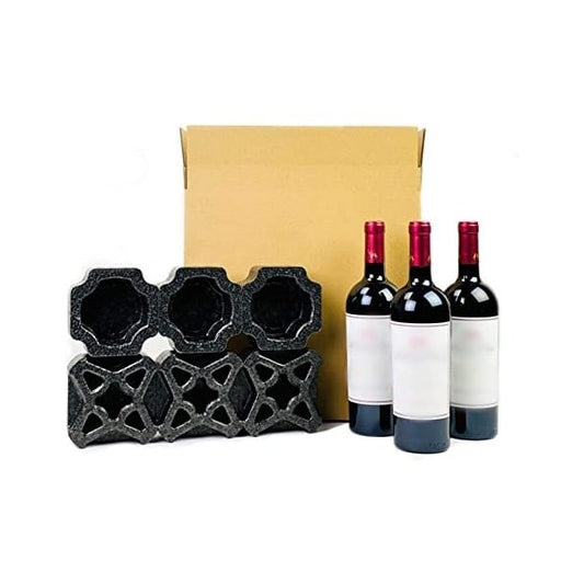 Universal Wine Shipping Box, Triple Bottle, 4 Count
