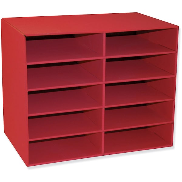 Classroom Keepers® 10-Shelf Organizer, Red, 17"H x 21"W x 12.88"D