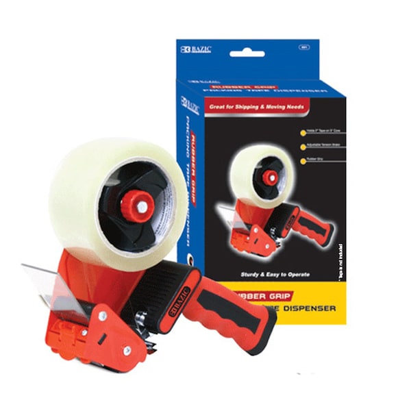 Rubber Grip Premium Comfort Packing Tape Dispenser, PK2