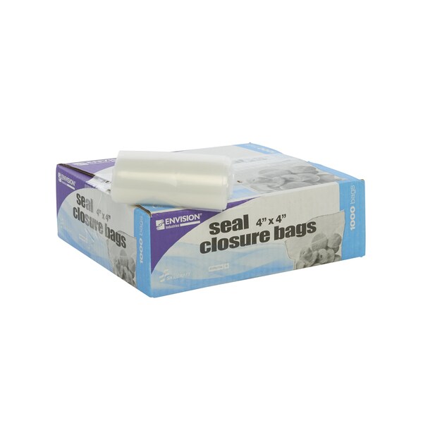 Clear Resealable Zipper Seal Storage Bags 4 x 4 Case of 1000 Bags, 1000PK