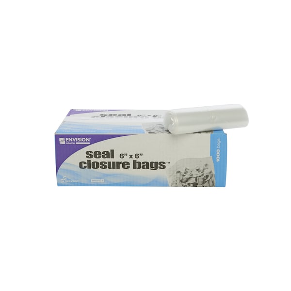 Clear Resealable Zipper Seal Storage Bags 6 x 6 Case of 1000 Bags, 1000PK
