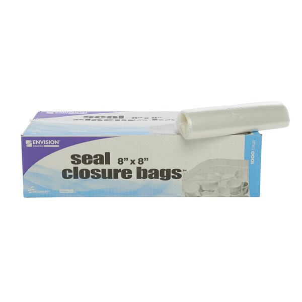 Clear Resealable Zipper Seal Storage Bags 8 x 8 Case of 1000 Bags, 1000PK