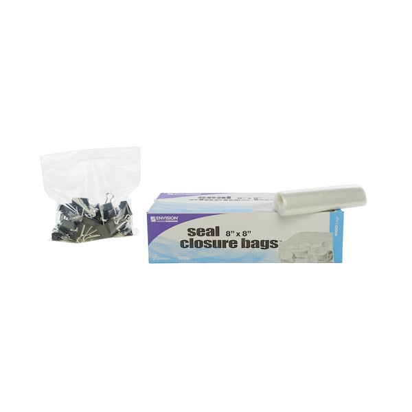 Clear Resealable Zipper Seal Storage Bags 8 x 8 Case of 1000 Bags, 1000PK