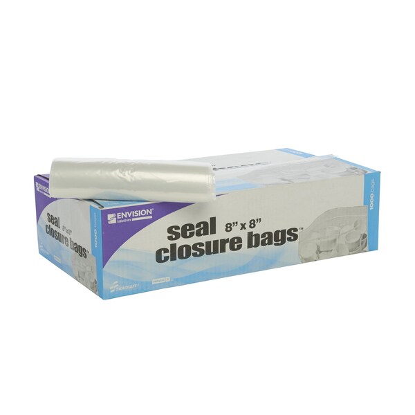 Clear Resealable Zipper Seal Storage Bags 8 x 8 Case of 1000 Bags, 1000PK