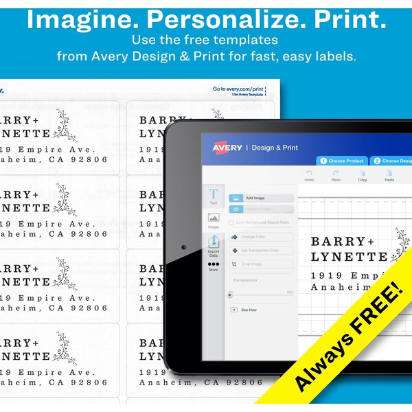 Glossy Clear Easy Peel Mailing Labels, Inkjet/Laser, 0.66x1.75, PK600