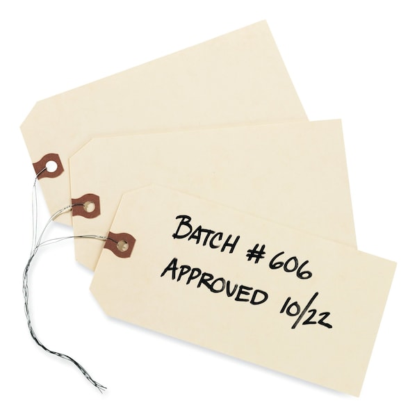 Double Wired Shipping Tags, 11.5 pt. Stock, 4.25 x 2.13, Manila, 1000PK