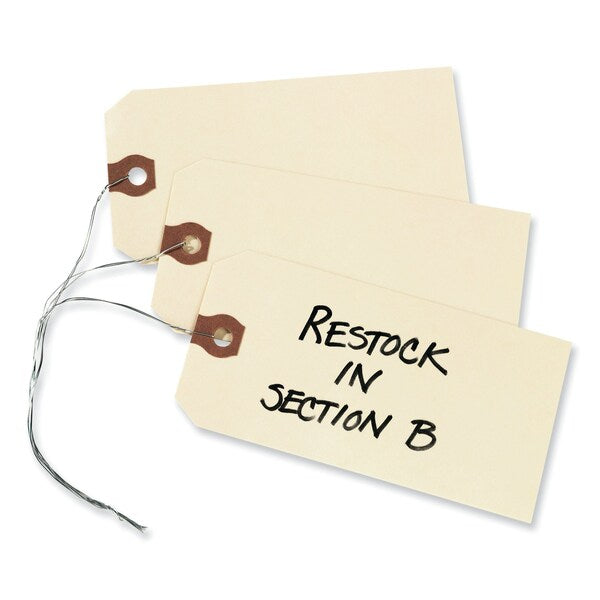 Double Wired Shipping Tags, 11.5 pt. Stock, 4.25 x 2.13, Manila, 1000PK