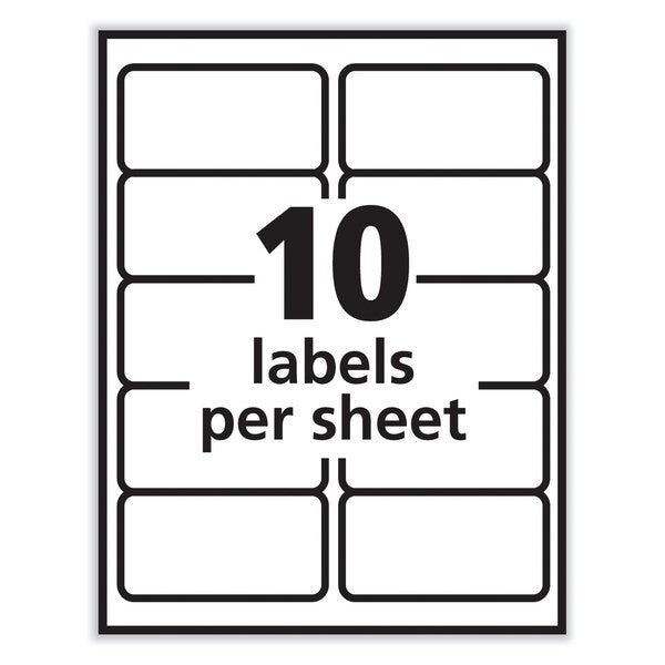 Labels, Laser Printers, 2 x 4, White, PK1000