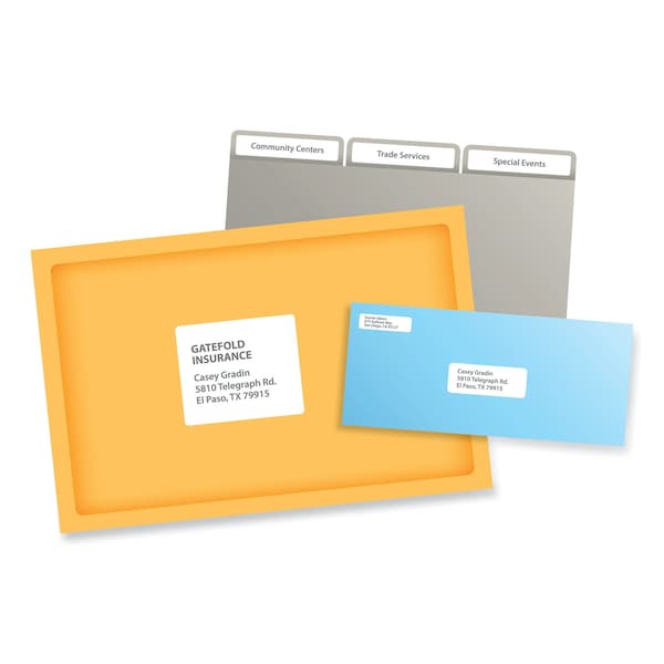 Labels, Inkjet/Laser Printers, 0.5 x 1.75, White, PK8000