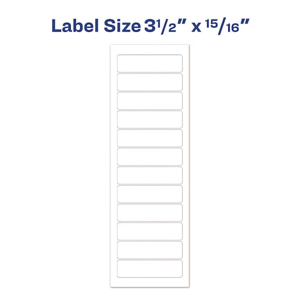 Dot Matrix Printer Mailing Labels, Pin-Fed, 0.94x3.5, White, PK5000