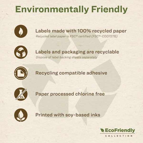 EcoFriendly Mailing Labels, Inkjet/Laser Printers, 2 x 4, White, PK250