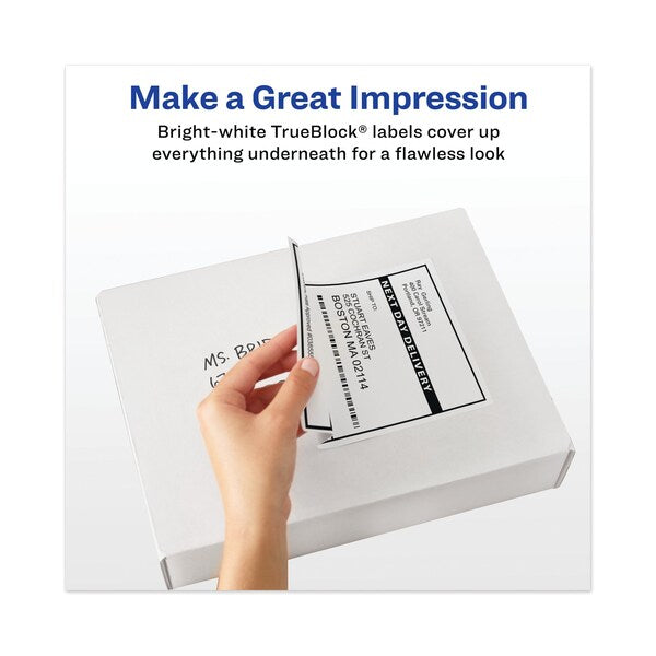 Waterproof Shipping Labels w/TrueBlock, Laser, 5.5x8.5, White, PK100