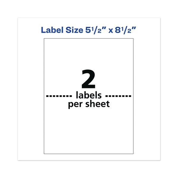 Waterproof Shipping Labels w/TrueBlock, Laser, 5.5x8.5, White, PK100