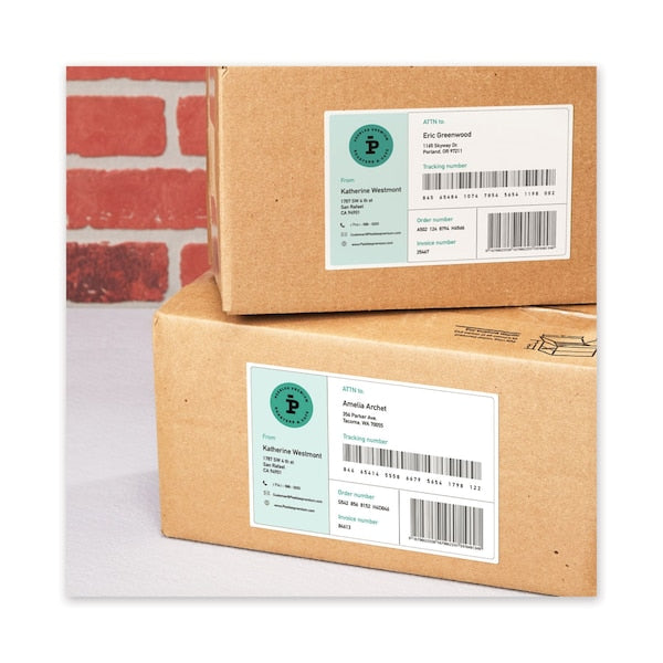 Waterproof Shipping Labels w/TrueBlock, Laser, 5.5x8.5, White, PK100