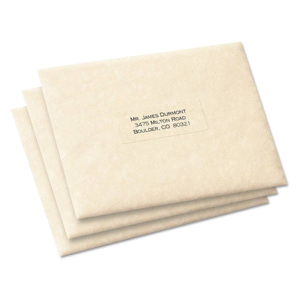 Clear Easy Peel Mailing Label w/Sure Feed, Laser, 1x2.63, Clr, PK1500