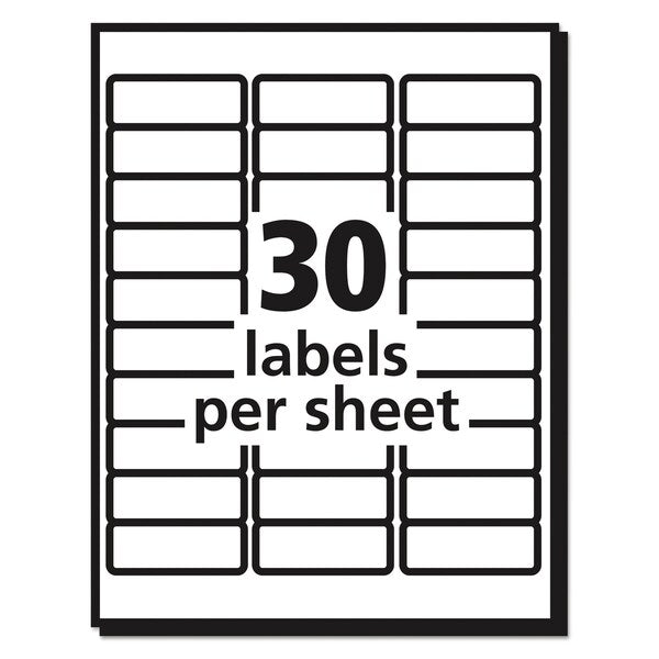 Clear Easy Peel Mailing Label w/Sure Feed, Laser, 1x2.63, Clr, PK1500