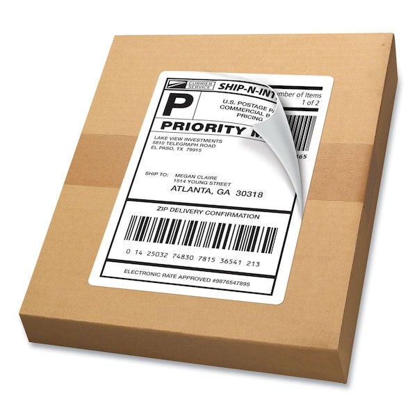 5-1/2" x 8-1/2" White Shipping Labels, Pk500