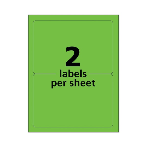 5-1/2" x 8-1/2" Neon Shipping Labels, Pk100