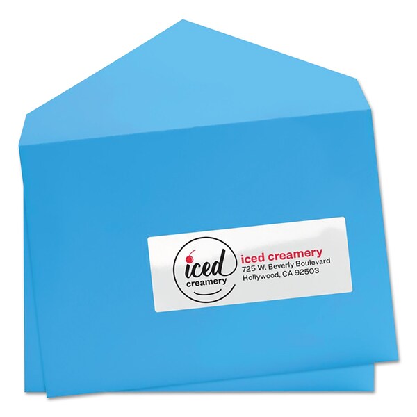 Glossy White Easy Peel Mailing Label w/Sure Feed, Laser, 1x2.63, PK750