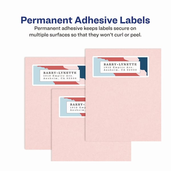 Glossy White Easy Peel Mailing Label w/Sure Feed, Laser, 1x2.63, PK750