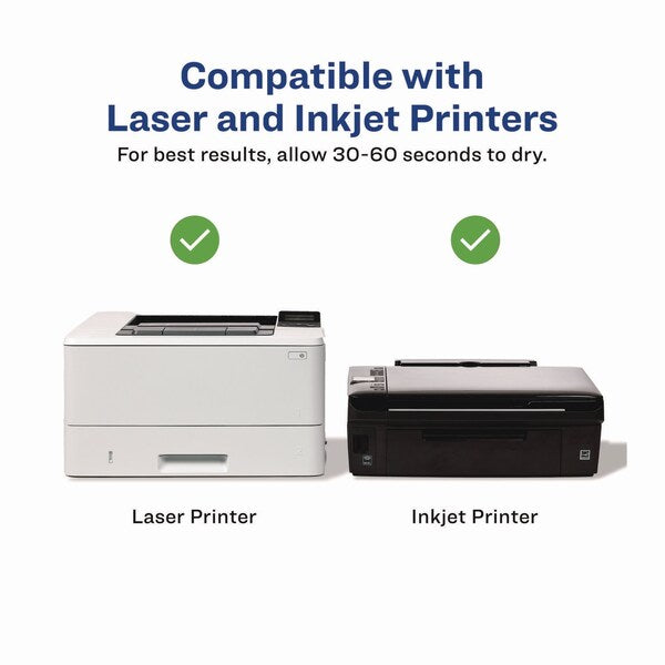 Glossy White Easy Peel Mailing Label w/Sure Feed, Laser, 1x2.63, PK750