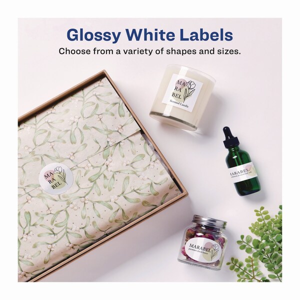 Glossy White Easy Peel Mailing Labels w/Sure Feed, Laser, 2x4, PK250