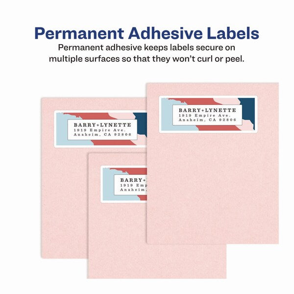 Glossy White Easy Peel Mailing Labels w/Sure Feed, Laser, 2x4, PK250
