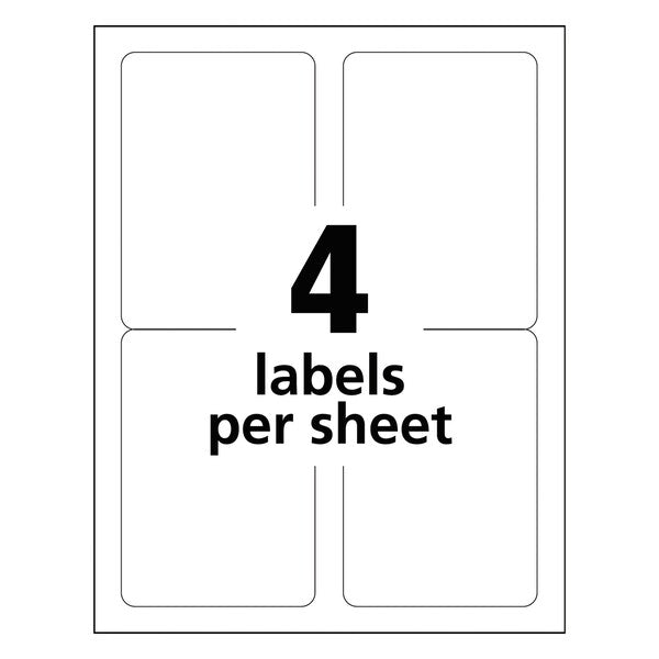 3-1/2" x 5" White Shipping Labels, Pk250