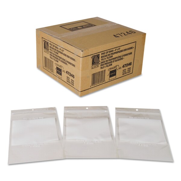 Write-On Reclosable Poly Bag 6" x 4", PK1000