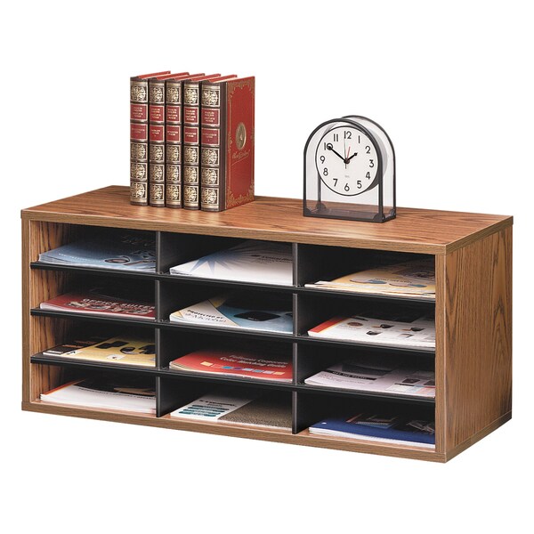 Sorter, 12 Compartment, Med Oak
