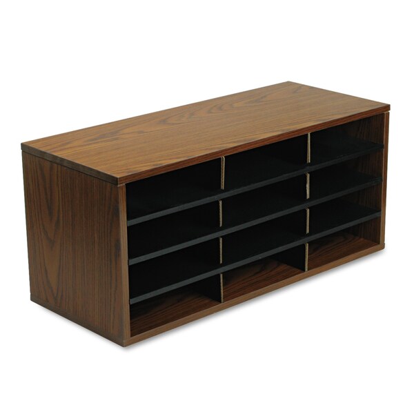 Sorter, 12 Compartment, Med Oak