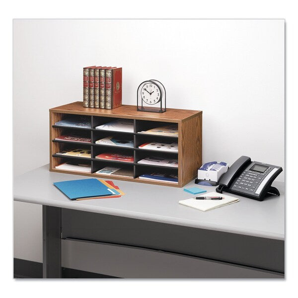 Sorter, 12 Compartment, Med Oak
