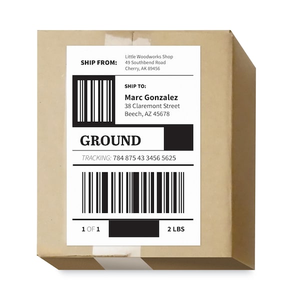 White Laser/Inkjet Internet Shipping Labels, 5.5 x 8.5, White, PK200