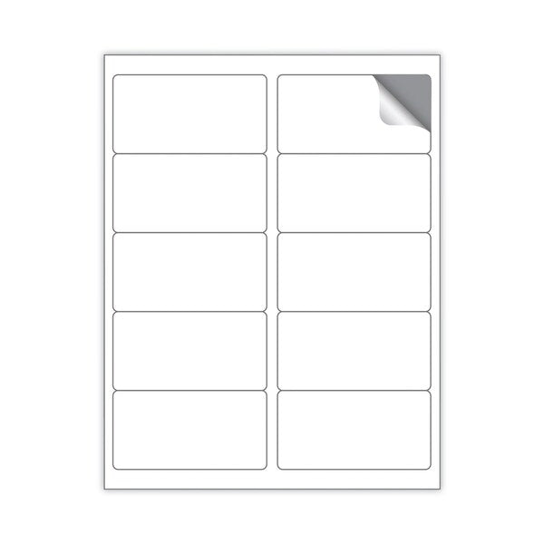 White Laser/Inkjet Shipping and Address Labels, 2 x 4, White, PK2500