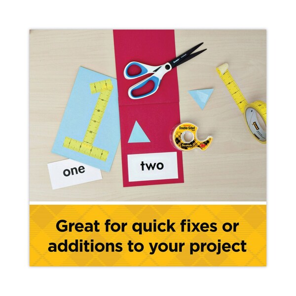 Double Sided Tape, Permanent, 1/2x250 in.