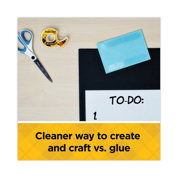 Double Sided Tape, Permanent, 1/2x250 in.
