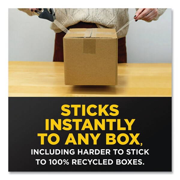 Box Lock Shipping Packaging Tape with Refillable Dispenser, 3 Core, 188 x 54.6 yds, Clear