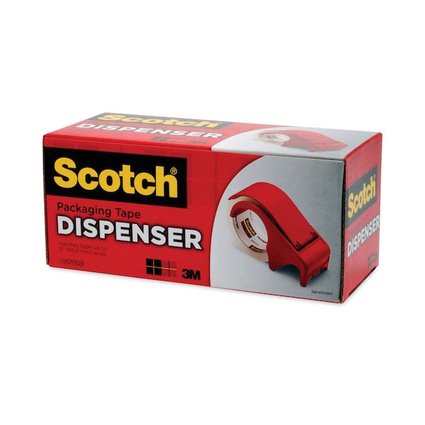 Handheld Tape Dispenser, Holds 3"Core/2" W 60yds, Red