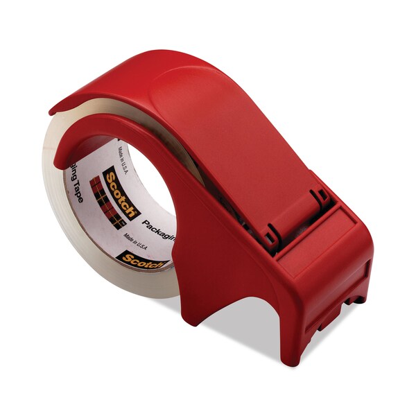 Handheld Tape Dispenser, Holds 3"Core/2" W 60yds, Red