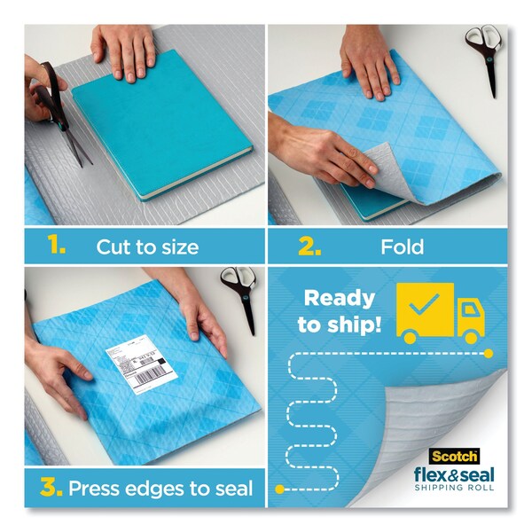 Flex and Seal Shipping Roll, 15" x 50 ft., Blue/Gray