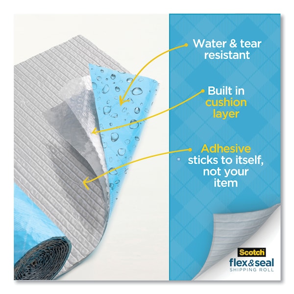 Flex and Seal Shipping Roll, 15" x 50 ft., Blue/Gray