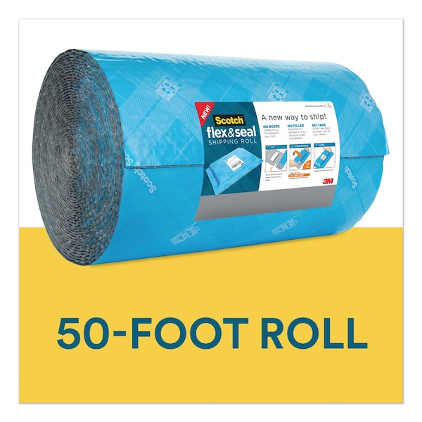 Flex and Seal Shipping Roll, 15" x 50 ft., Blue/Gray