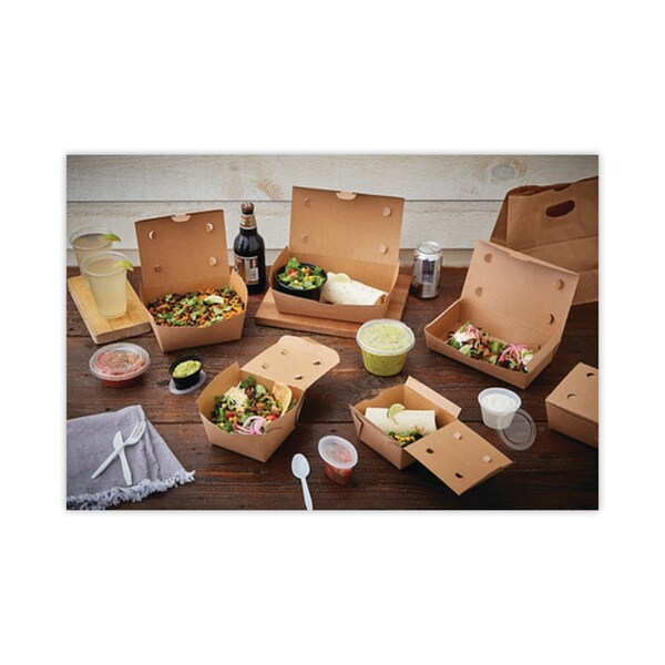 EarthChoice OneBox Paper Box, 46 oz, 4.5 x 4.5 x 3.25, Kraft, PK200 PK