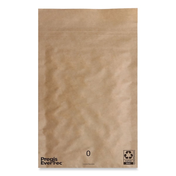 EverTec Curbside Recyclable Padded Mailer, #0, Kraft Paper, Self-Adhesive Closure, 7x9, Brown, 300PK