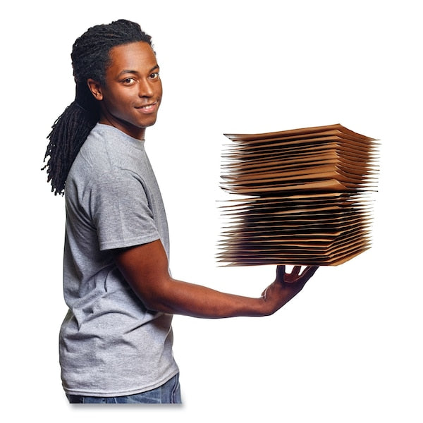 EverTec Curbside Recyclable Padded Mailer, #5, Kraft Paper, Self-Adhesive, 12x15, Brown, 100PK