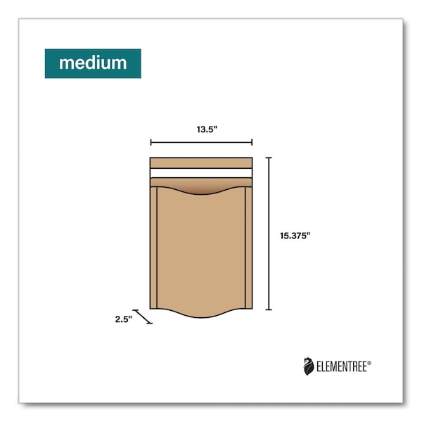 Expandable Mailer, Self-Adhesive Closure, 13.5 x 15.37 x 2.5, Kraft, 250PK