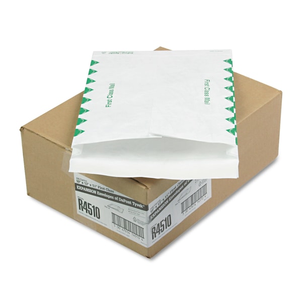 Open End Expansion Mailers, #13 1/2, Flap-Stick, 10 x 13, White, PK100