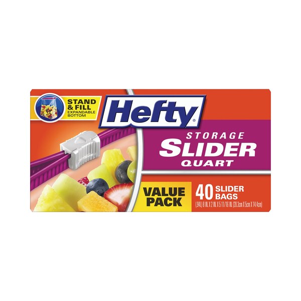 Slider Bags, 1 qt, 1.5 mil, 4.38" x 8.5", Clear, PK360
