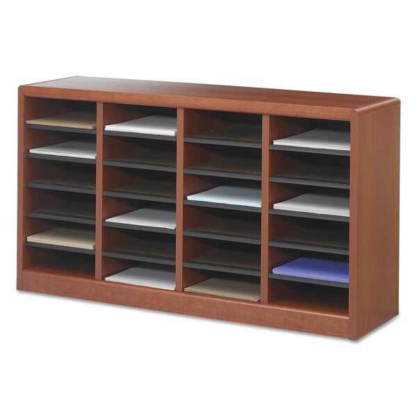 Wood/Fiberboard E-Z Stor Sorter, 24 Compartments, 40 x 11.75 x 23, Cherry